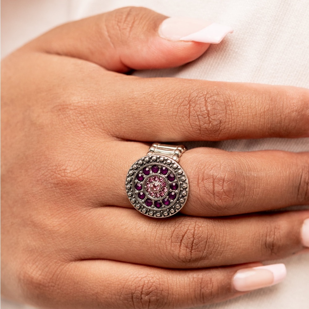 Purple rhinestone jewelry set